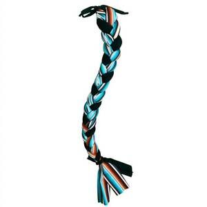 NEW SHOWMAN braid-in lycra horses tail bag in teal serape